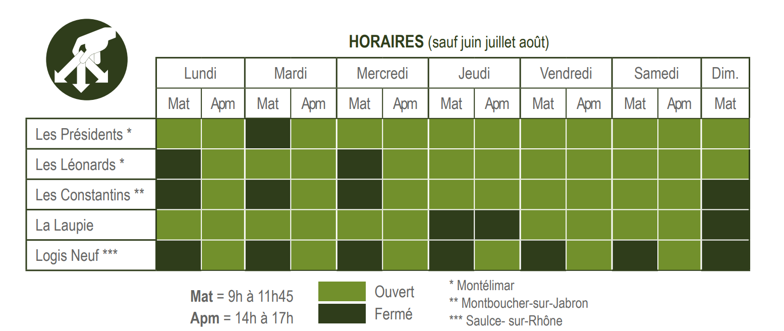 Horaires déchèterie Montélimar Agglomération Horaires déchèterie Montélimar Agglomération